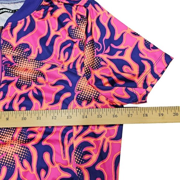 Nishiki Womens Specific Floral Cycling Jersey Pink Purple Short Sleeve sz M - Picture 8 of 9